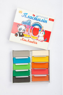 Пластилін, 10 кольорів, 200 г, Тетрада